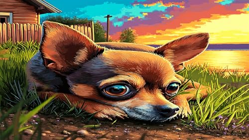 Puzzle de Chihuahua 1000 piezas, obra de arte en un rompecabezas de 75x50 cm