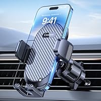Coolpow Porta Cellulare Auto Bocchette Aria【Gancio di metallo】Supporto Telefono Auto 360° Regolabile【Rilascio con un Clic】Portacellulare Auto Universale per iPhone, Samsung Cellulare da 4.0''-7.2''
