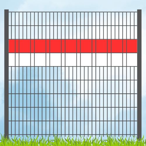 zaun|zu Sichtschutzstreifen in Vereinsfarben - Set ROT-Weiss
