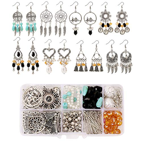 DIY Schmuck Set, DIY Ohrringe Set Jewelry Making Kit Schmuck Basteln Set Böhmische Ohrringe Making Starter Kit Ohrringherstellung Kit für Frauen Mädchen Cover