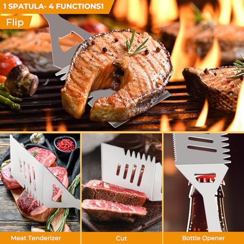 Grill Utensils Set,15 Pcs Stainless Steel BBQ Accessories Set, Portable Professional Grill Tool, Perfect Grill Kit Gift for Outdoor with Bag - Image 3