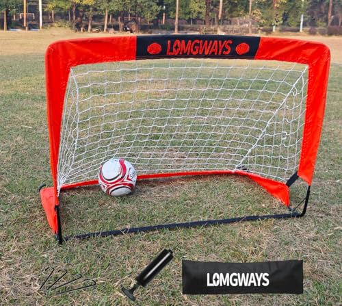 2x2.6FT Mini Kids Pop-up Soccer Goal with Size 1 Soccer Ball and Carry Bag