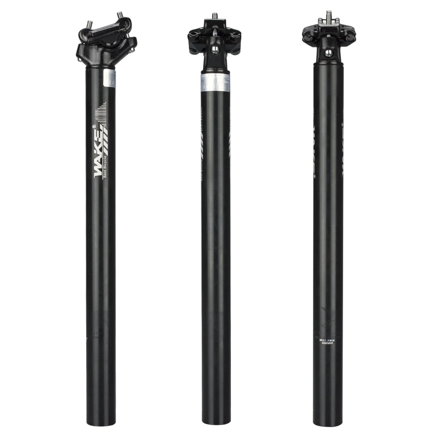 Wake Bike SeatPost Aluminum Alloy 27.2mm 30.9mm 31.6mm Bicycle Seat Post 400mm for Mountain Road Bikes BMX (Black, 30.9mm)