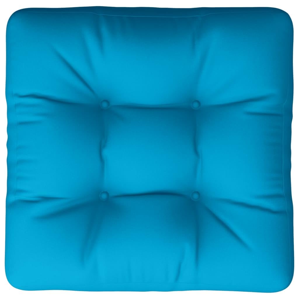 Cuscino per pallet, blu, 60 x 60 x 12 cm, in tessuto, impermeabile, per giardino, balcone, terrazza, antiscivolo, con laccetti, ergonomico, imbottito, lavabile, comodo cuscino per interni ed
