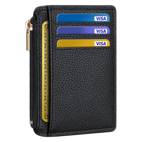 Image of Tipmile Womens Credit Card Holder Wallet, Small Slim RFID Blocking Sleeve | Mini Tiny Cute ID Case, Minimalist Zipper Pocket Wallet, Thin Coin Purse, Mothers Gift