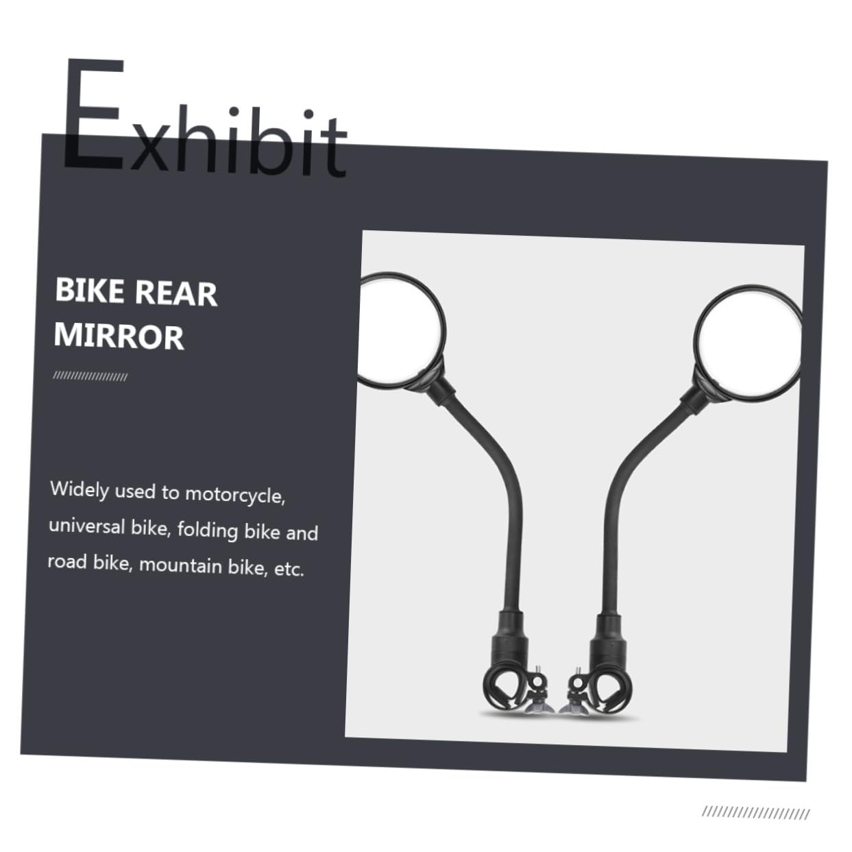 Specchietto Retrovisore Bici da Corsa Nero 2 Pezzi Alluminio Abs | Lente Acrilica, Regolabile e Facile da Installare, per Scooter e Bici, Confezione Doppia