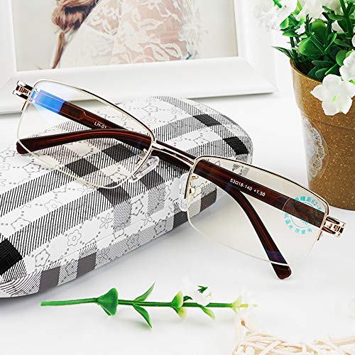 YYQ SHOP Mode Lunettes pour Lire Demi-Cadre en Alliage De Haute Qualité Lecteurs pour Les Hommes, Anti-lumière Bleue // Anti-Fatigue Lunettes De Lecture Cover