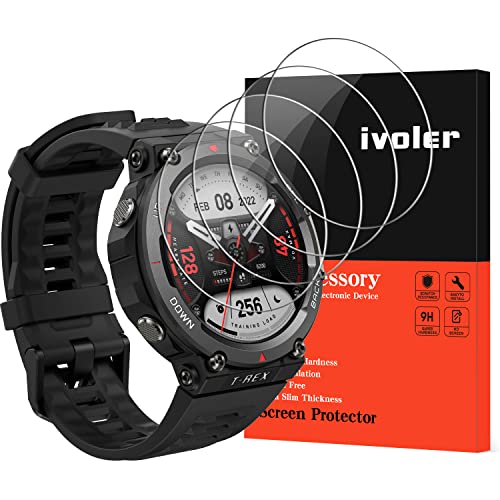 iVoler 4 Pezzi Pellicola Protettiva in Vetro Temperato per Fossil Gen 6 2021 42mm / 44mm / Fossil Gen 5 Julianna HR/Fossil Gen 5 Carlyle HR/Garmin Fenix 5S Plus 42mm / Garmin Vivomove Luxe 42mm