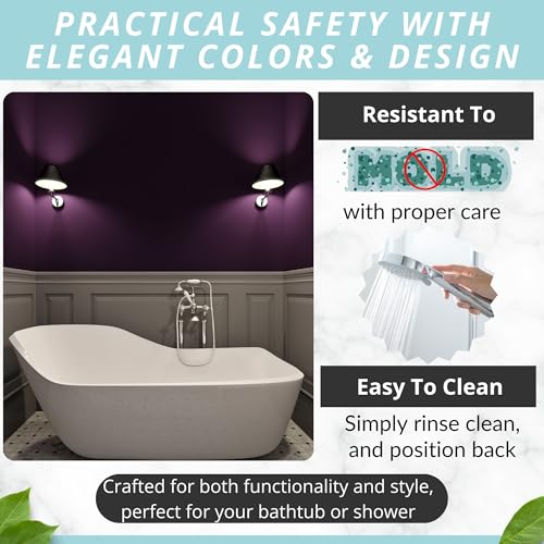 Image of ENKOSI Bath Mat - Large Non Slip Bathtub & Shower Mat - Extra Long 40 X 16 Inch Bathroom Mats for Tub Nonslip Anti Slip Bathmats (40X16 Purple 1-Pack)