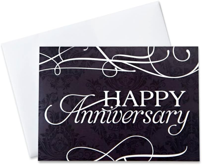 CEO Cards - Business Anniversary Greeting Cards (Floral Script Design), 5x7 Inches, 25 Cards & 26 White Envelopes (A1701)