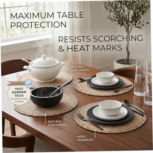 Sets table en rotin boho de qualité supérieure tressés à la main - 5