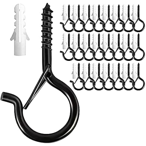 24 PCS Q-Hanger Screw Hooks Wall Mount Hanger Safety Buckle Design for Hanging Plants,Wind Chimes,Outdoor Wire,Party Lights,Easy Release Cover