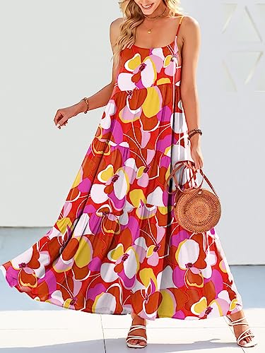 Image of ANRABESS Women Summer Casual Loose Sleeveless Sundress Spaghetti Strap Flowy Boho Linen Beach Vacation Maxi Long Dress