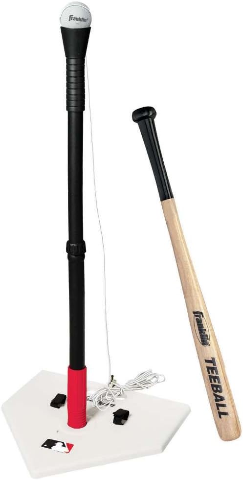 Franklin Kids Teeball Set with Wooden Bat and Plastic Tee