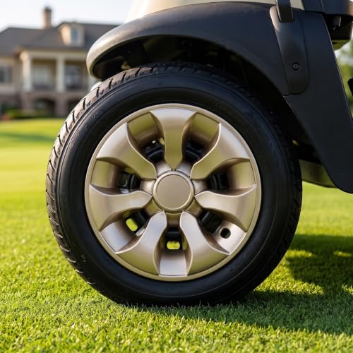 YARNOW Dekiel na piastę koła wózka golfowego - 8-calowa plastikowa osłona dekoracyjna na piastę koła golfowego - wymienne dekielki na środek samochodowego do akcesoriów samochodowych, w kolorze