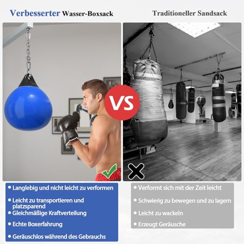 Sac à eau de boxe à absorption de choc FANTASK avec chaîne réglable