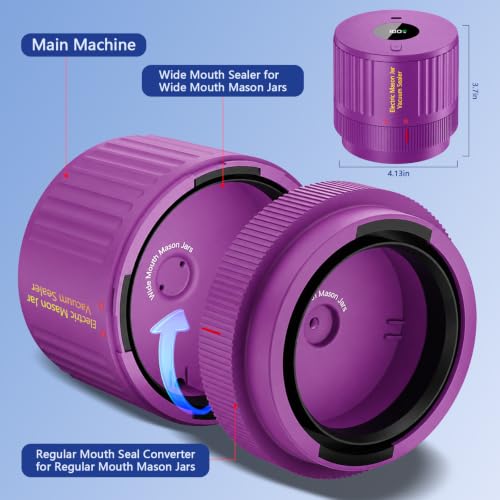 Image of LOVE MOMENT Electric Mason Jar Vacuum Sealer Kit - Cherry Red | for Wide Mouth and Regular Mouth Mason Jar