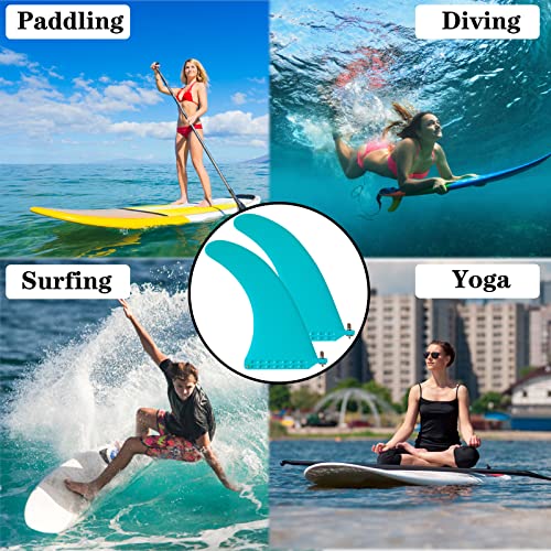 Anfyko 10" Sup Fin With Screw, Upgrade Material And No Tool Needed, More Durable 10 Inch Single Center Fin For Paddleboard, Surfboard, Longboard (2Pcs Cyan) #TOP4