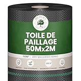 SKYLANTERN Toile de Paillage 2Mx50M - Surface 100m² - Grammage 100g/m² - Geotextile Anti...