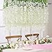 Waipfaru 40 Pack White Wisteria Hanging Flowers, Fake Flowers for Decoration, Artificial Hanging Flowers, Vines for Bedroom, Flower Garland for Home, Party, Wall, Wedding Decoration(3.6 Ft/Pcs)