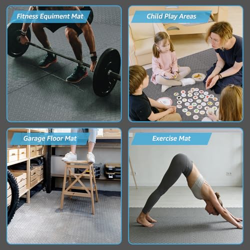Image of Art3d EVA Puzzle Exercise Mats, 24 inchx24 inch, 1 /2 inch Thick,24-Pack,Grey