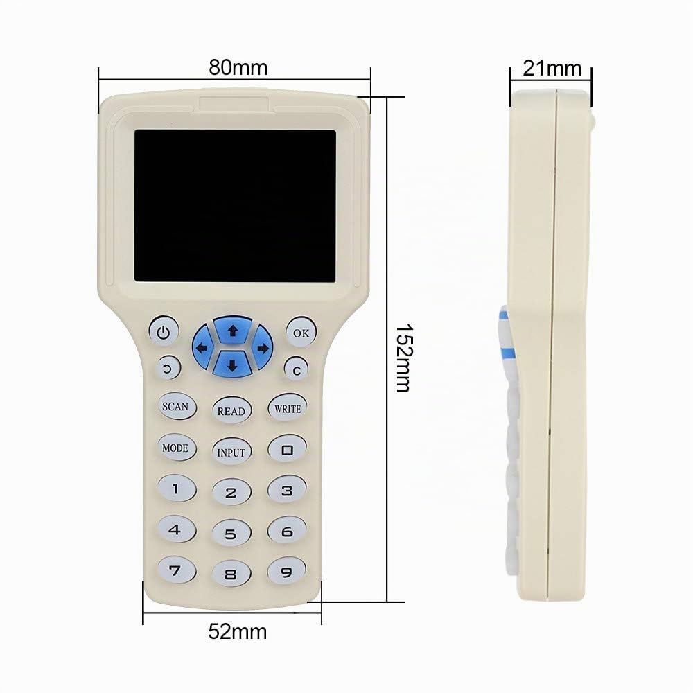 Copier Reader Writer Duplicatore NFC Card Reader 125KHz 13.56MHz 10 Frequenza RFID Smart Card Schermo a colori Decoder di schede crittografate con chiave scrivibile