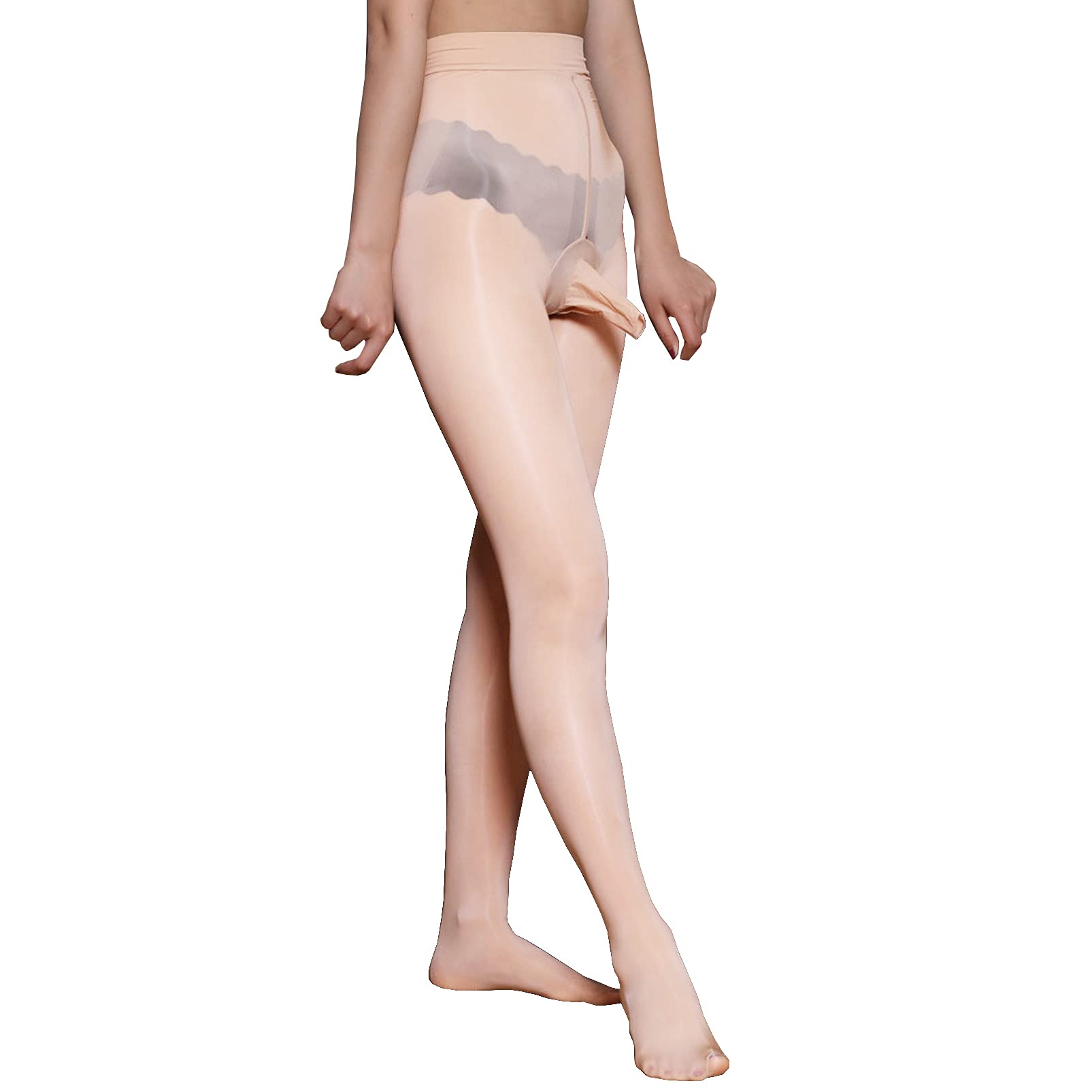 BEFASY Men's Sexy 8D Nylon Sheer Pantyhose High Elastic Ultra Shiny Glossy Stockigs Shaping Tights