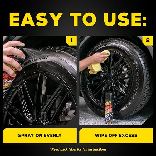 Meguiar's Hot Shine High Gloss Tire Coating, Give Tires a Deep Wet Shine and Long-Lasting Protection with an Advanced Self-Spreading Formula, 15 Oz Aerosol Spray Can - Image 7