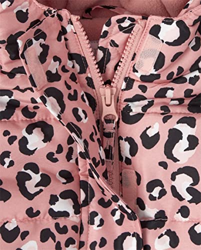 The Children's Place girls Girls Long Sleeve Leopard 3 in 1 Jacket and Sleeveless Solid Snow Overalls 2-piece Snow Set 2-pack2