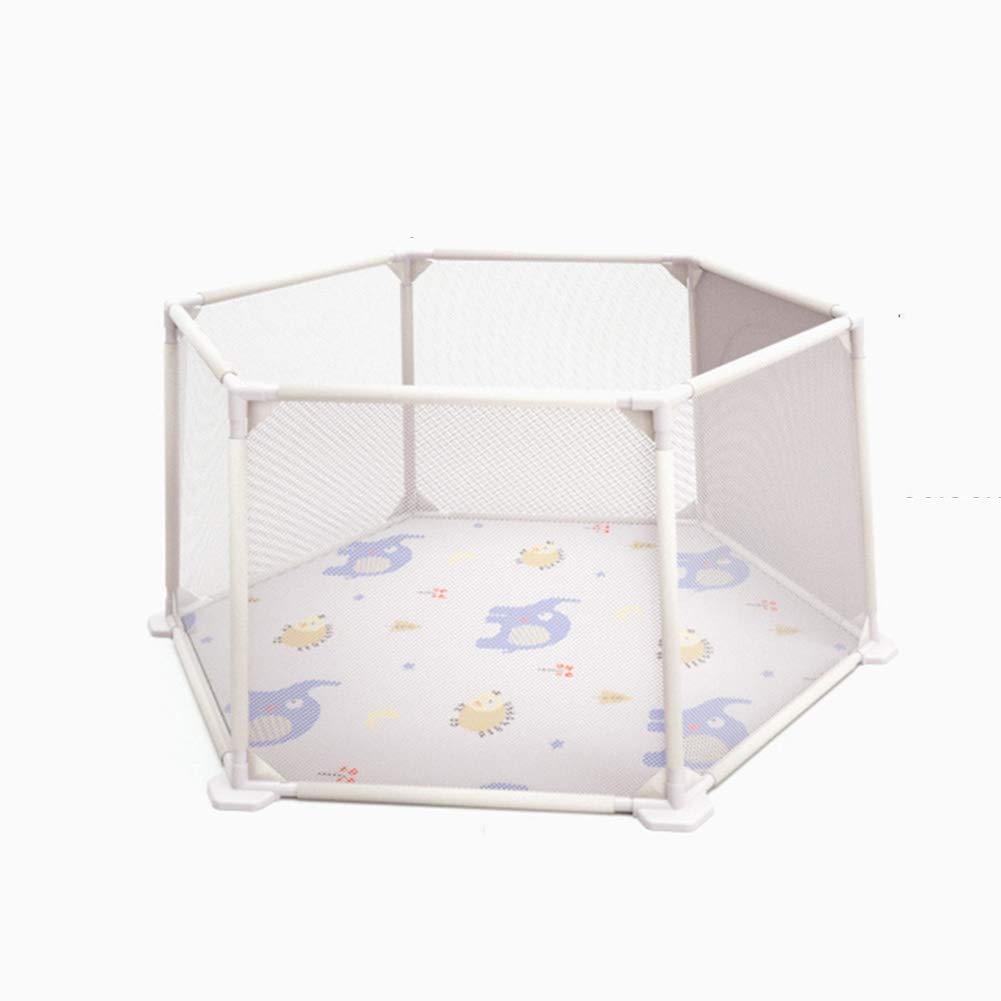 Infant Toddler Crawling Mat Safety Protective Fence, Children's Indoor Home Playpen, Safety Fence, Indoor Playpen (Color : Grey, Size : 128X66.5X64cm)