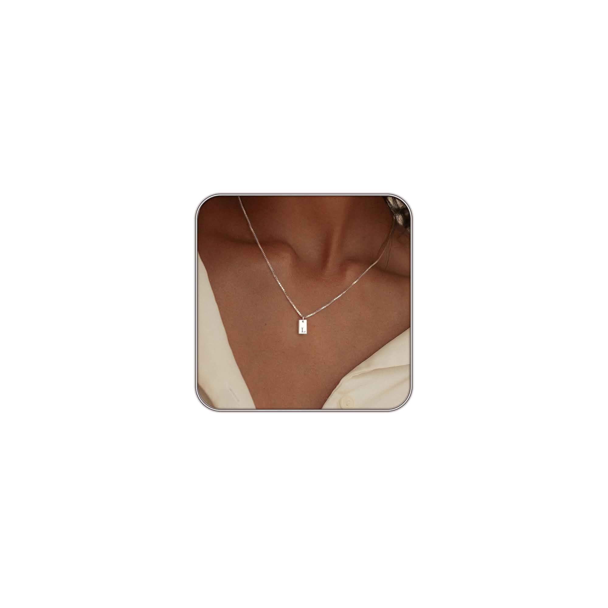 Initial Necklaces for Women Silver Plated Letter Necklace Dainty Waterproof Pendant Necklace Personalized Gifts Trendy Silver Jewelry