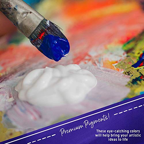 Crafts 4 All Acrylic Paint Set For Adults And Kids - 12-Pack Of 75Ml Paints For Canvas, Wood & Ceramic W/ 3 Art Brushes - Non-Toxic Craft Paint Sets - Stocking Stuffers For Girls And Boys #TOP4