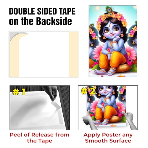 Image of Twinster Bal krishna Posters Photo for Pregnant Women, Baby Poster Self Adhesive (Size 45 cm by 30 cm) Pack of 1 (Design 5)