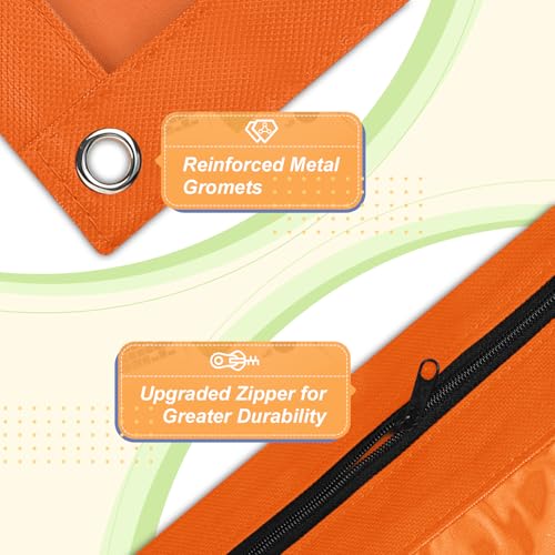 Image of Shemira Pencil Pouch for 3 Ring Binder, Binder Pencil Pouch with Smooth Zipper, Clear Window Pencil Case for Binder, Zipper Pencil Pouches, Big Capacity 3 Ring Binder Pencil Bag, Orange