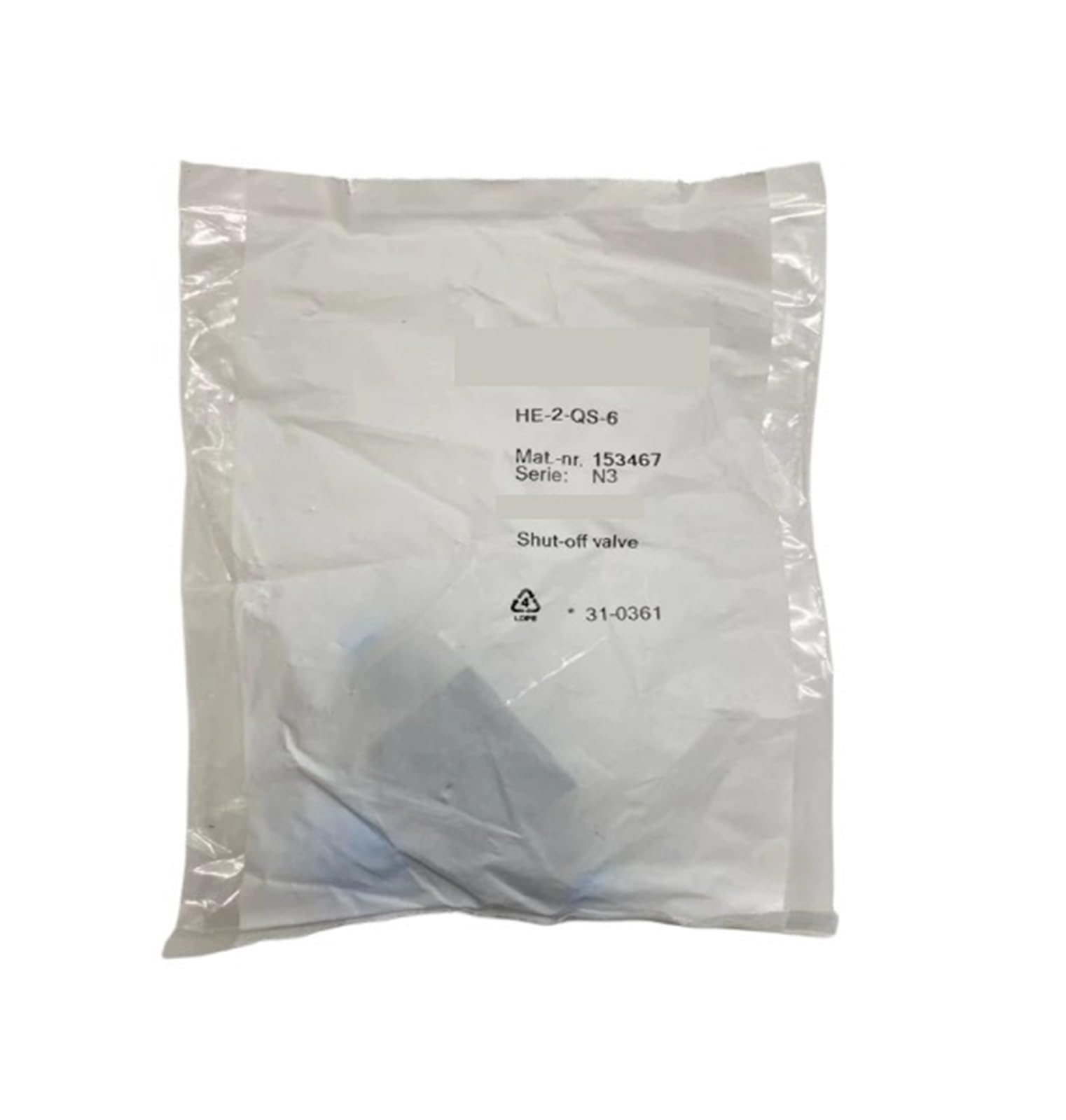 Hqdrcy One Color Shut-Off Valve He-2-Qs-6 153467 For Manufacturing