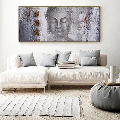 Toile Bouddha Zen avec cadre doré pour créer un espace méditation