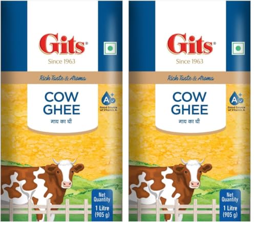 Image of Gits Cow Ghee, Desi Ghee, 1L (Pack of 2)