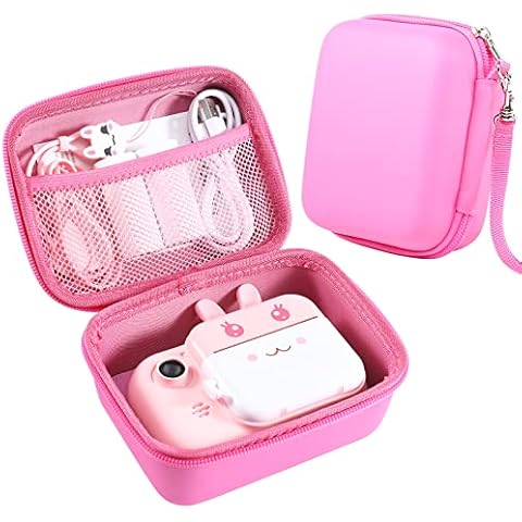 MINIBEAR Kids Camera Case Compatible Kids Camera, Case for Camera for Kids and Kids Action Camera Accessories, 6.1 x 4.9 x 3.4 inch Shockproof Storage Box fits for Most Kids Camera (Pink) Cover