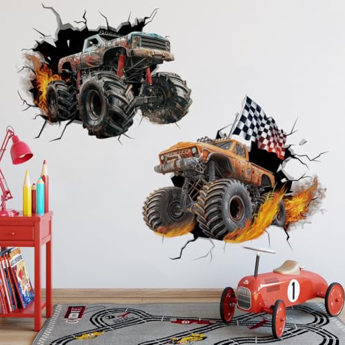 Vinilo Decorativo Monster Truck para Pared 3D miniatura 2