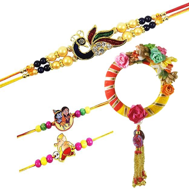 Forty Wings Set 1Beautiful Peacock Rakhi 1 Bhabhi Bangle Rakhi Lumba And 2 Kids Rakhi For Brother Bhabhi and Kids Set Of 6 Rakhi Combo For Family Bhabhi Lumba Bangle Rakhi Set Of 4 Rakhi (B0CFD1N3NL) Amazon Price History, Amazon Price Tracker