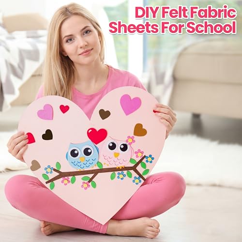 Image of Reginary 120 Pcs 8 x 12 Inch & 8 x 35 Inch Felt Sheets Bulk for Craft 40 Assorted Color Felt Fabric Squares Stiff Paper for Back to School Fall Festival Holiday DIY Craft Sewing Patchwork (Brown)