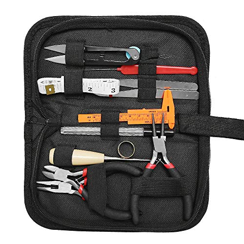 Hoypeyfiy 19Pcs Jewelry Making Tools Kit with Zipper Storage Bag for DIY Jewelry Crafting and Jewelry Repairing
