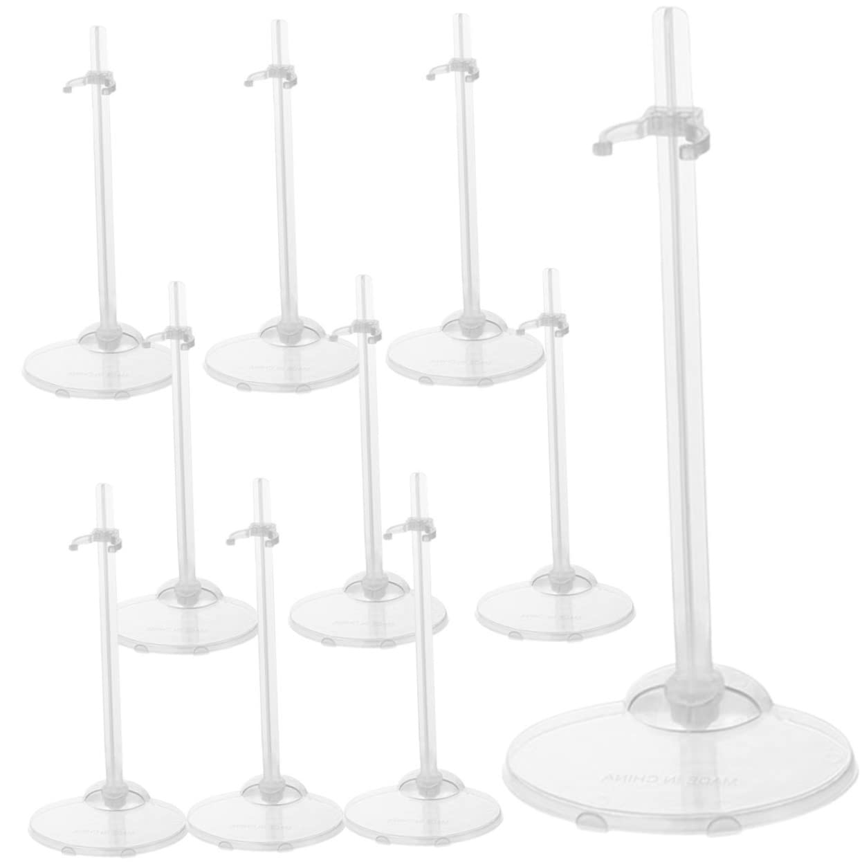 SUPVOX 10Pcs Transparent Doll Stands Plastic Display Racks for Doll Support Doll Storage Brackets for Collectibles Practical Doll Holders for Desktop Display