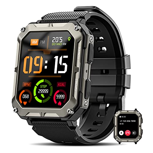Rgthuhu-Military-Smart-Watches-for-Men-AnswerMake-Call-100M-Waterproof-Rugged-Smart-Watch-for-Android-Phones-and-iPhone-19-Outdoor-Sports-Fitness-Tracker-with-Heart-Rate-Sleep-Monitor-Black