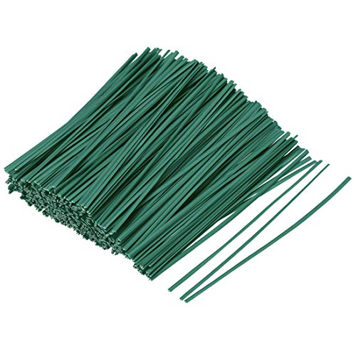 uxcell Metallic Twist Ties 100mmx2mm Plastic Green Cable Cord Ties 1000pcs