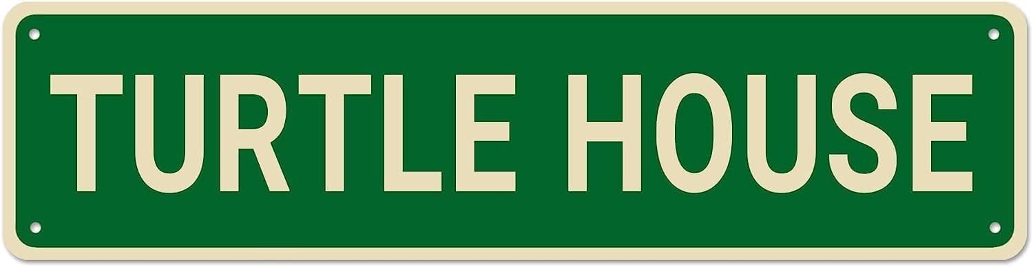 Peiyeety A008 Turtle House Funny Vintage Metal Tin Sign Retro Aluminum Wall Hanging, Accent For Bedroom Kitchen Garden Bar Coffee Home Man Cave Garage 4X16 Inch