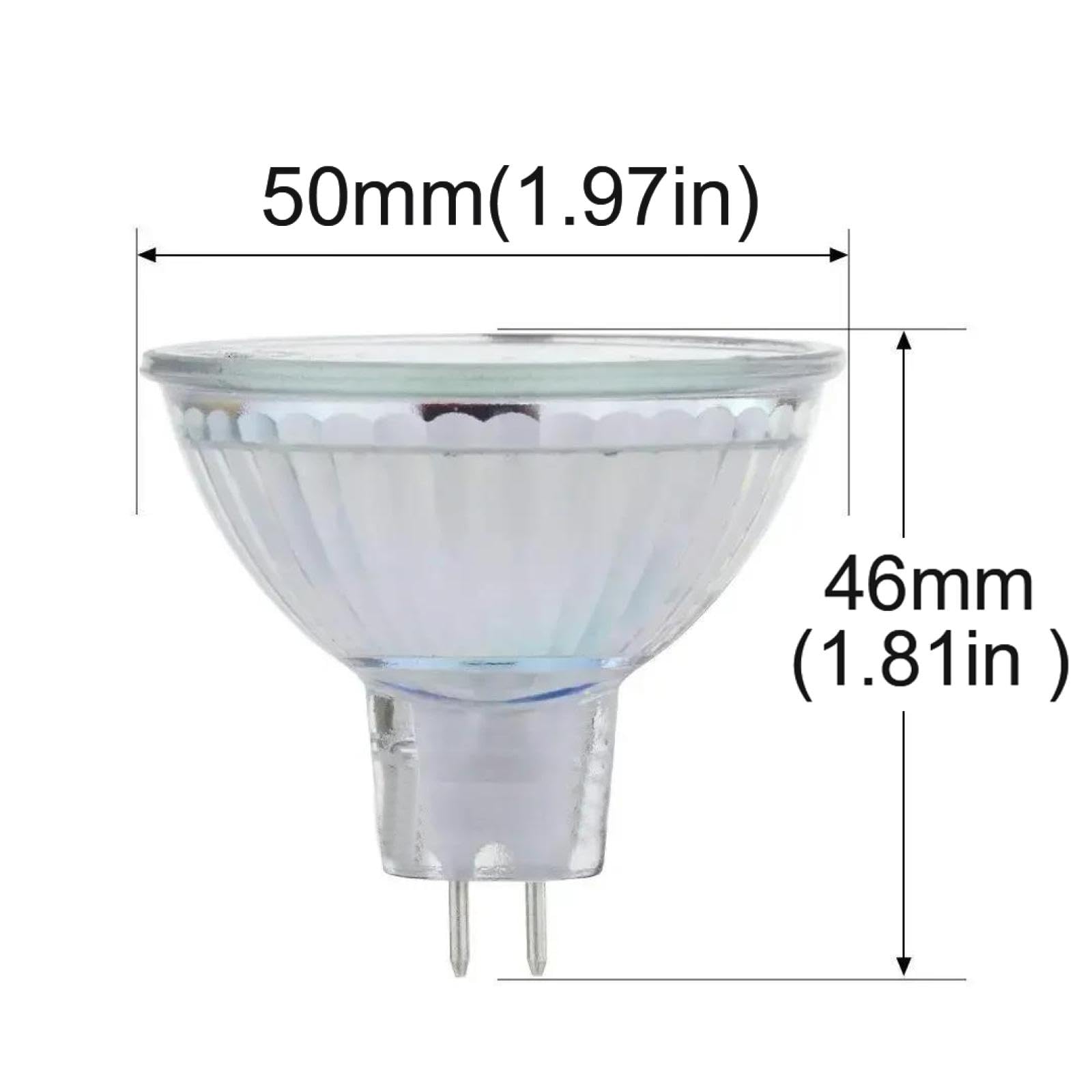 MR16 Żarówki Flood 3 W, 5 W, 7 W, niskie napięcie AC/DC12 V, zimna biel 6500 K, GU5,3, dwubiegunowa podstawa 5W-4 szt., ColdWhite