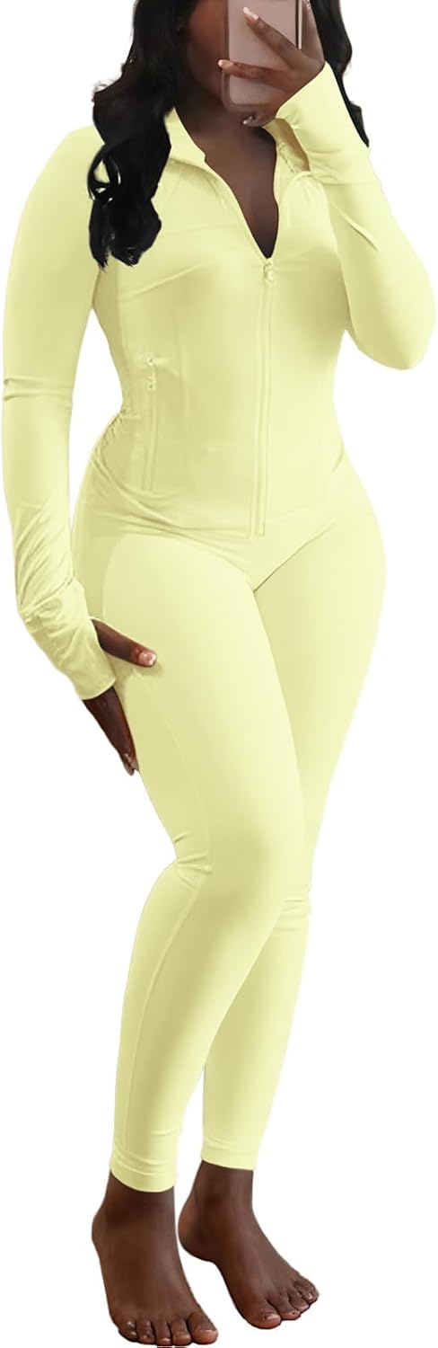 Vssjavun Women 2 Piece Outfits Sweatsuit Sets Long Sleeve Zipper Workout Jacket with High Waist Legging Sets Tracksuit