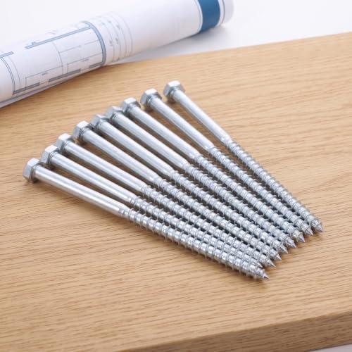 Tornillo autorroscante para madera rosca gruesa M8, cabeza hexagonal exterior de hierro 5