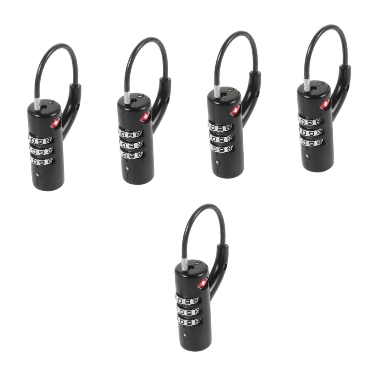 SOLUSTRE 5stücke Luggage Combination Lock Für Koffer Und Turnschrank Tsa-zugelassene Gepäckschlösser Tragbar Benutzerfreundlich Für Und Fitnessstudios